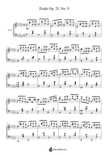Etude Op. 25, No. 9 in G-flat Major "Butterfly" Sheet Music by Frédéric Chopin-Arr.Lawwald