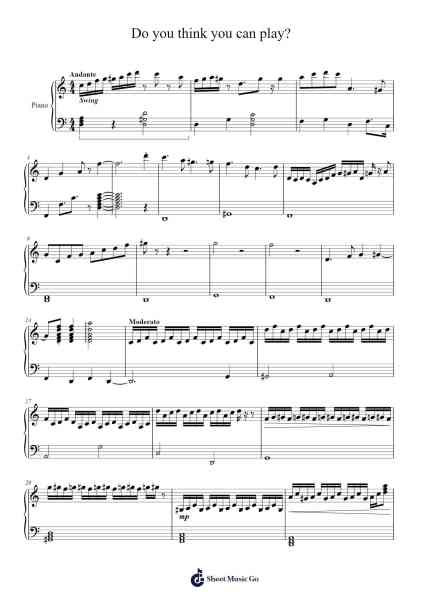 Do you think you can play? Sheet Music by Alexander Rombaut-Arr.Springlynn Agnise