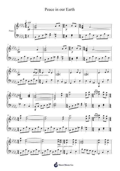 Peace in our Earth Sheet Music by Masao Aichi-Arr.Blyder