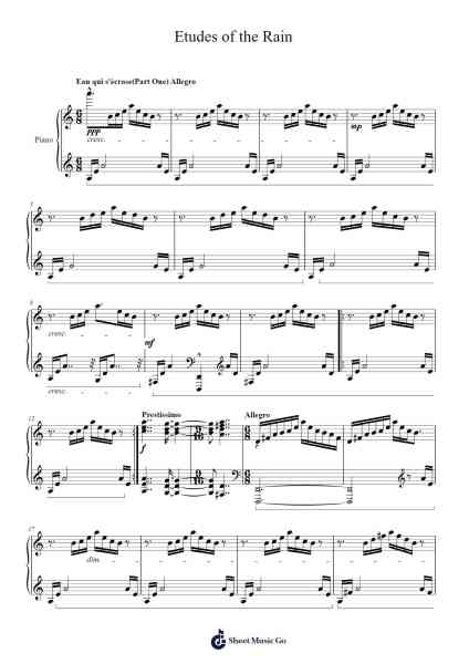 Etudes of the Rain Sheet Music by Henry I. U.-Arr.Cashlyle Windnix