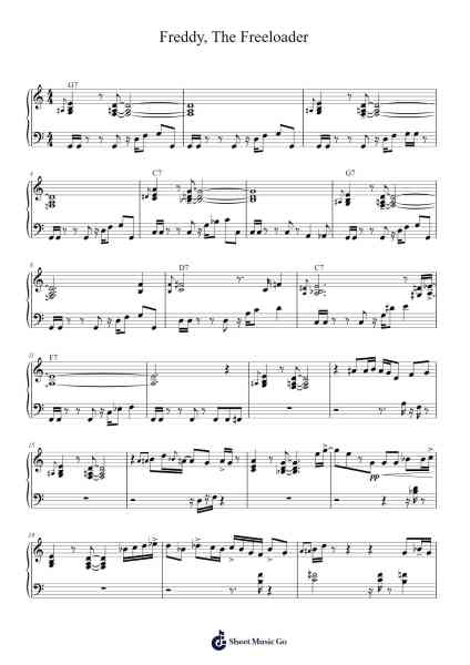Freddy, The Freeloader Sheet Music by Miles Davis-Arr.Auwolf