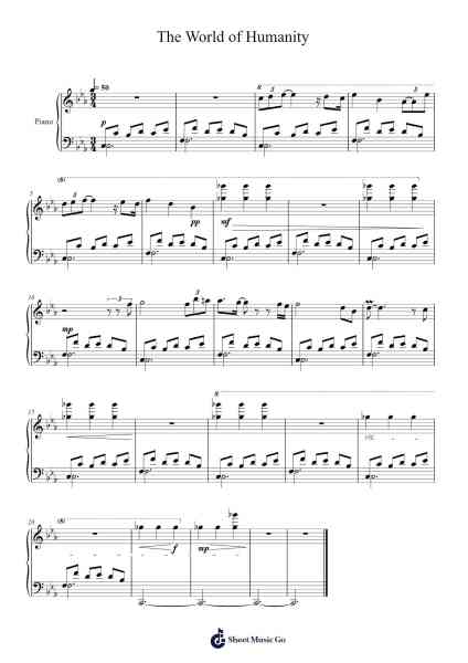 The World of Humanity Sheet Music by Ryota Kozuka-Arr.Elroygale Whvan