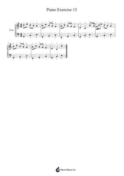 Piano Exercise 13 Sheet Music by Bột Năng Động-Arr.Huxmons