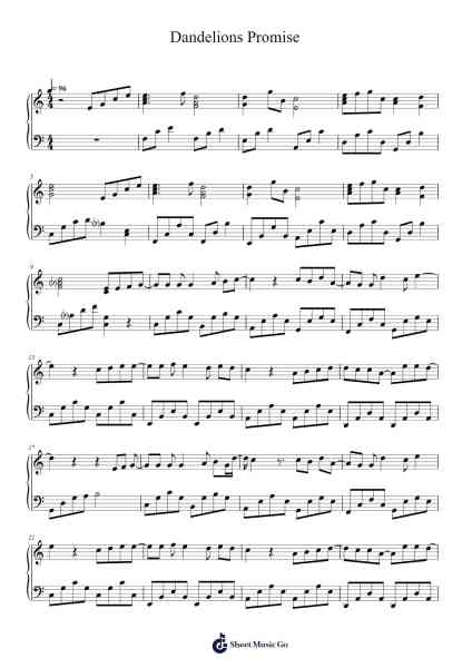 Dandelions Promise Sheet Music by Jay Chou-Arr.Cranethe Dougledk