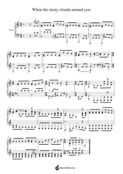 When the Misty Clouds Around You Sheet Music by J. H. Fillmore-Arr.Louisen Jusine