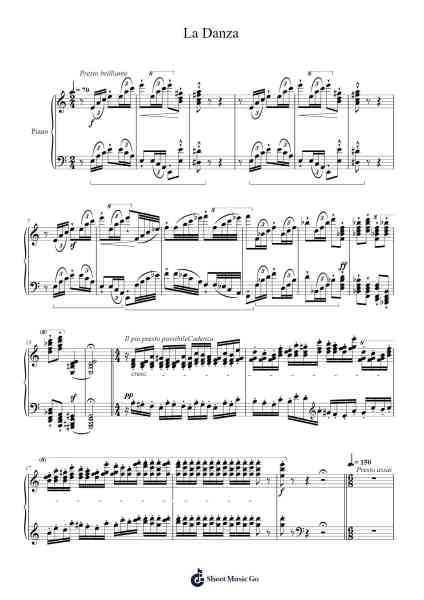 La Danza Sheet Music by Gioachino Rossini-Arr.Bairdted Fage