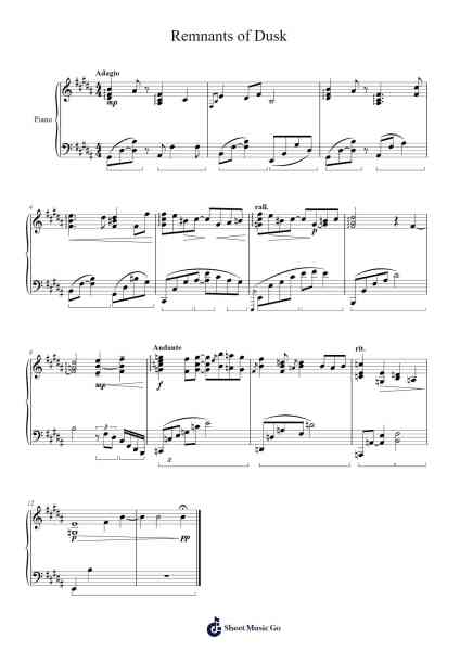 Remnants of Dusk Sheet Music by Cashbia-Arr.Hicksreg