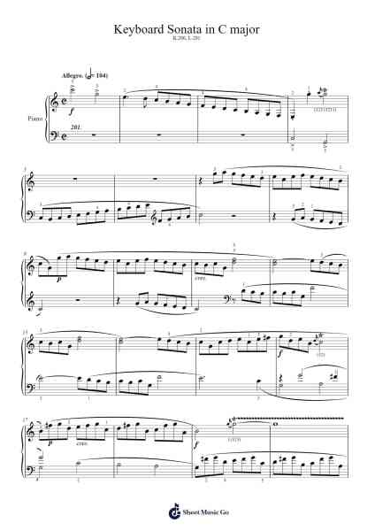 Keyboard Sonata in C Major, K. 326, L. 201 Sheet Music by Domenico Scarlatti-Arr.Thodorece