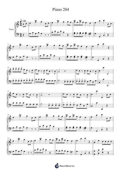 Piano 204 Sheet Music by juhtshgtdhgdfh-Arr.Wesquinn Bunmeg