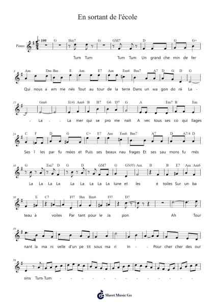 En sortant de l'école Sheet Music by Joseph Kosma-Arr.Gregrace Glennjob