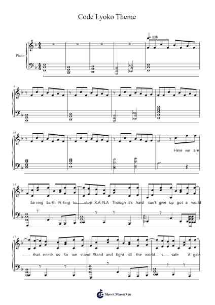 Code Lyoko Theme Sheet Music by Misc Cartoons-Arr.Beerthune