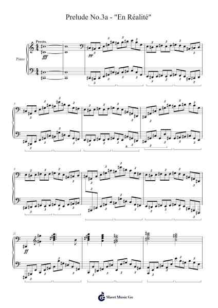 Prelude No.3a "En Réalité" Sheet Music by hayo,Re.1-Arr.Hornjudd