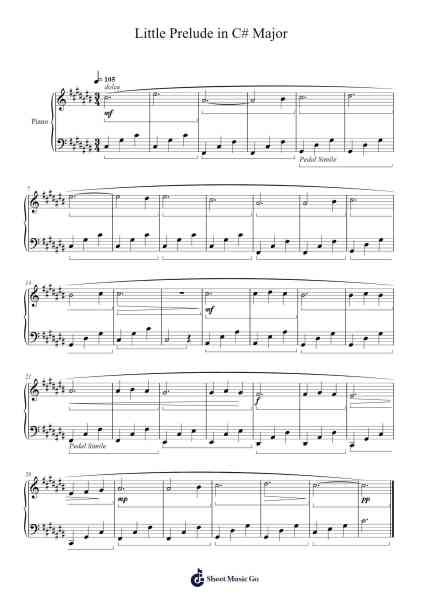 Little Prelude in C# Major 樂譜由 Pedro Martins - 編曲 Macre Accer