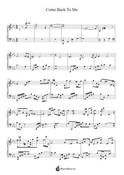Come Back To Me Sheet Music by Giovanni Marradi-Arr.Temky Pisoll