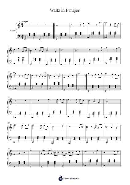 Waltz in F major Sheet Music by azesimmons-Arr.Lanme