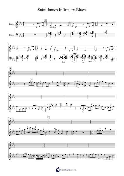 Saint James Infirmary Blues Sheet Music by Misc Traditional-Arr.Montor