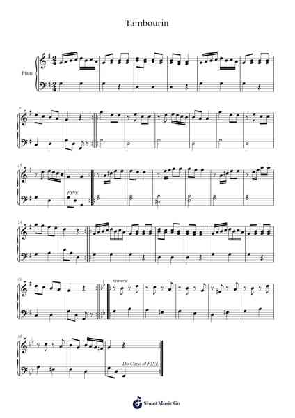 Tambourin Sheet Music by Johannes Andreas Colizzi-Arr.Serles