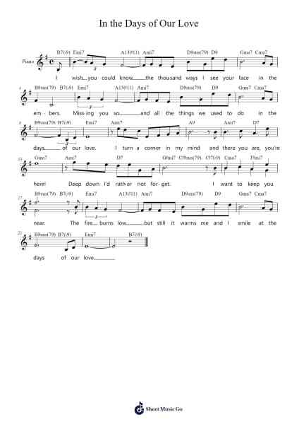 In the Days of Our Love 樂譜由 Marian McPartland - 編曲 Taters Jonkyle
