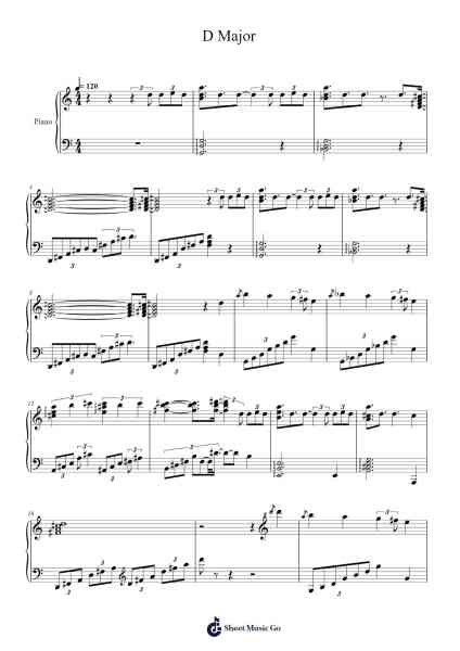 D Major Sheet Music by crouton123456-Arr.Danchloe