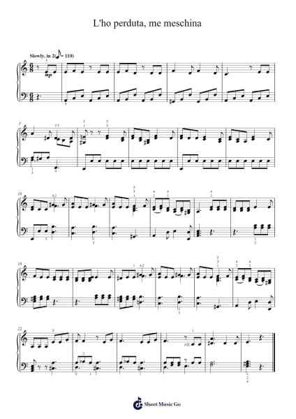 L'ho perduta, me meschina from Le nozze di Figaro, K. 492 Sheet Music by Wolfgang Amadeus Mozart-Arr.Joejosh Demptout