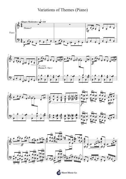 Variations of Themes (Piano) Sheet Music by Himie Voxman-Arr.Kelins Woothe