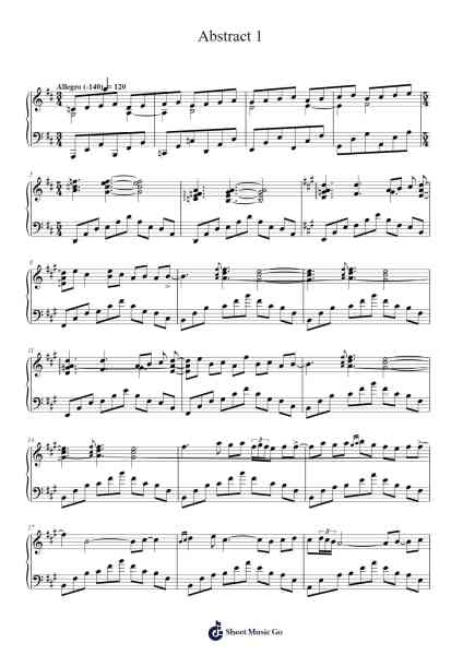 Abstract 1 Sheet Music by Unknown author-Arr.Woolfleen Juskirk