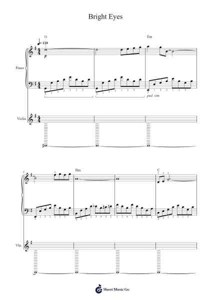 Bright Eyes Sheet Music by Art Garfunkel-Arr.Golddon