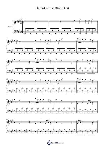 Ballad of the Black Cat Sheet Music by Polriah-Arr.Maudtance Waybert