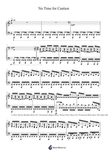 No Time for Caution Sheet Music by Hans Zimmer-Arr.Rytor Nickian