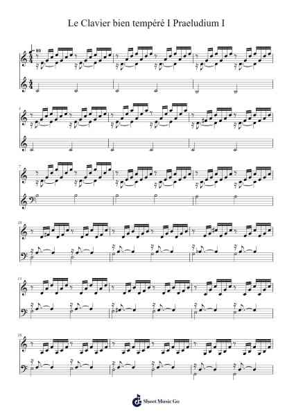 The Well-Tempered Clavier, Book I: Prelude I in C Major, BWV 846 樂譜由 Johann Sebastian Bach - 編曲 Norgiles