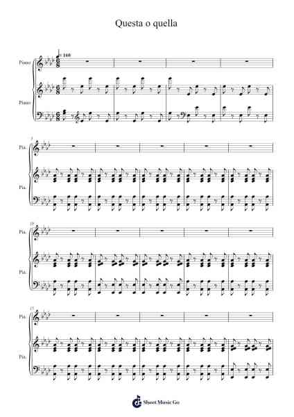 Questa o quella Sheet Music by Verdi-Arr.Jonesrhys