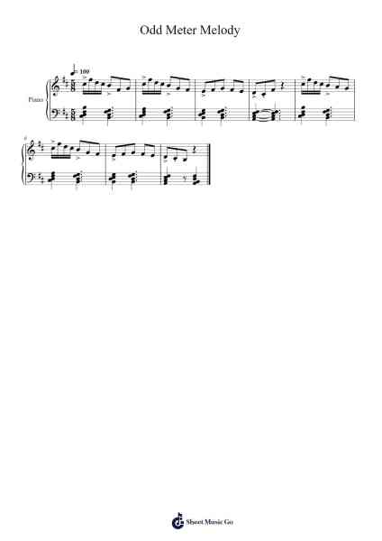 Odd Meter Melody Sheet Music by William Coen-Arr.Bardtrid