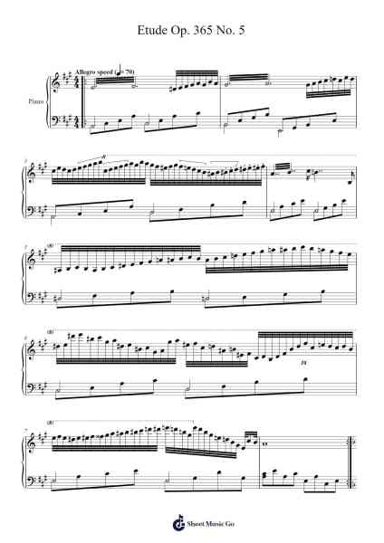 Etude Op. 365 No. 5 Sheet Music by Colbard Ramsdick-Arr.Blanes Poyale