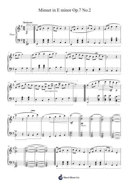 Minuet in E minor Op.7 No.2 Sheet Music by M.R. Dainel-Arr.Gunsea Holmesbob