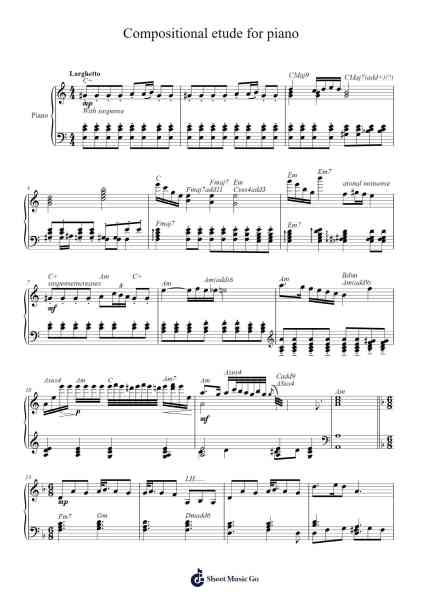 Compositional etude for piano Sheet Music by Steinrett Elmen-Arr.Blithediah