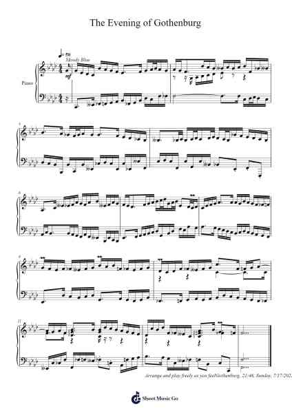 The Evening of Gothenburg Sheet Music by Toursbur-Arr.Yetbur Jacmill