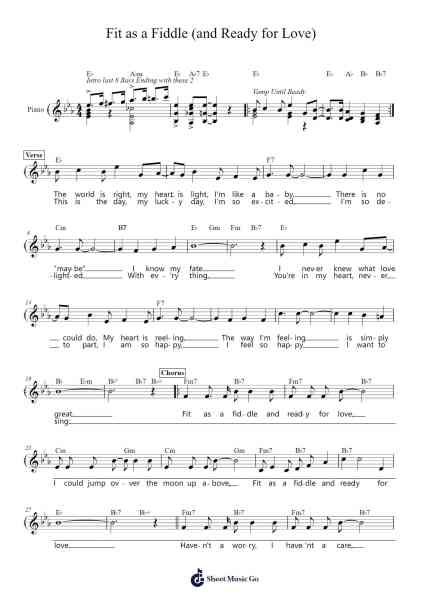Fit as a Fiddle (and Ready for Love) Sheet Music by Al Goodhart/Al Hoffman-Arr.Hodgham Bobbright