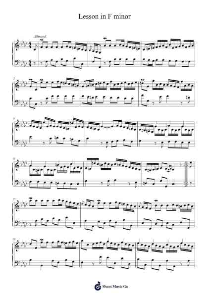 Lesson in F minor Sheet Music by Francesco Durante-Arr.Heca