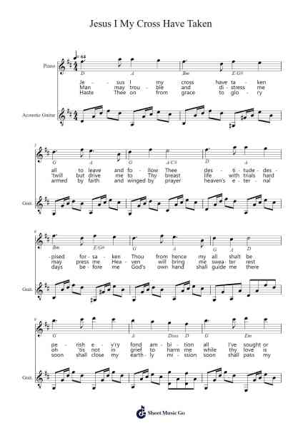Jesus I My Cross Have Taken Sheet Music by -Arr.Louieby