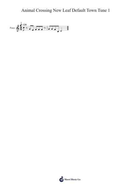 Animal Crossing New Leaf Default Town Tune 1 Sheet Music by Nintendo-Arr.Earlram