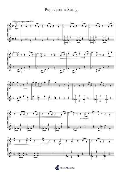Puppets on a String Sheet Music by Mél(anie) Bonis-Arr.Shircent