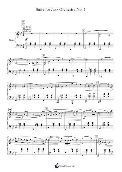 Suite for Jazz Orchestra No. 1 Sheet Music by Dmitri Shostakovich-Arr.Popbraith Cookryl
