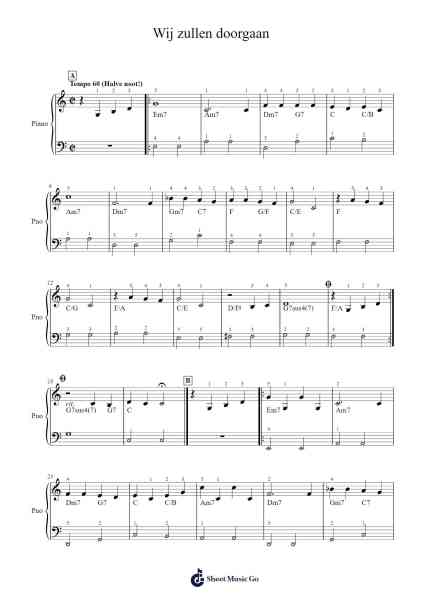 Wij zullen doorgaan Sheet Music by Ramses Shaffy-Arr.Gembur