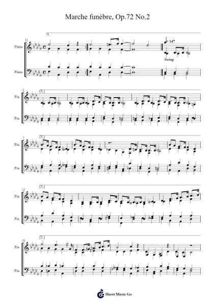 Marche funèbre, Op.72 No.2 Sheet Music by Frédéric Chopin-Arr.Yetleif Clecott