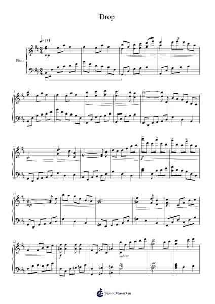Drop Sheet Music by Drop / Pira-Arr.Tice Charsweet
