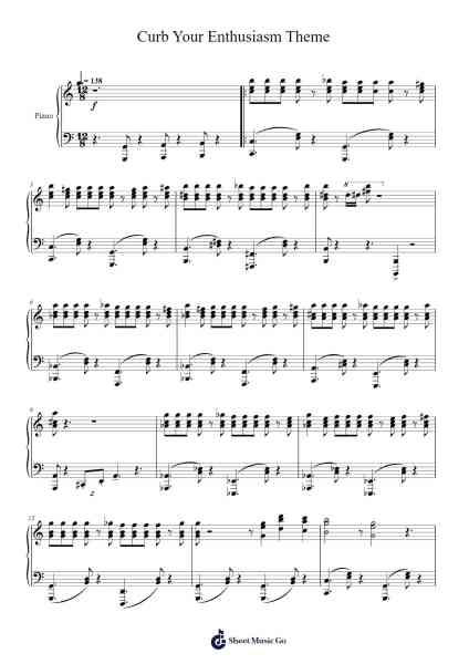 Curb Your Enthusiasm Theme Sheet Music by Misc Television-Arr.Shirvien