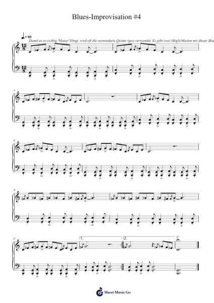 Blues-Improvisation #4 Sheet Music by Trollcob-Arr.Serles