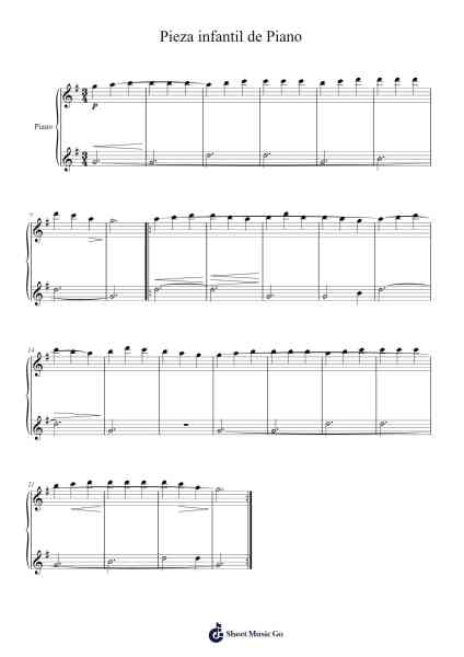 Pieza infantil de Piano Sheet Music by Jennifer M. Arosemena-Arr.Puhill Wesreen