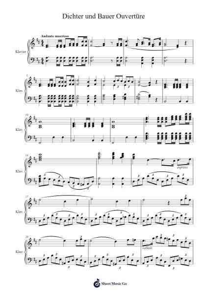 Ouvertüre zu Dichter und Bauer Sheet Music by Franz von Suppé-Arr.Graynix Johncarr