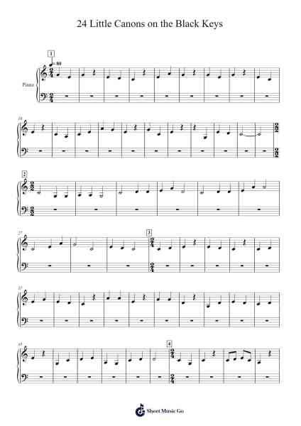 24 Little Canons on the Black Keys Sheet Music by Zoltán Kodály-Arr.Huxmons